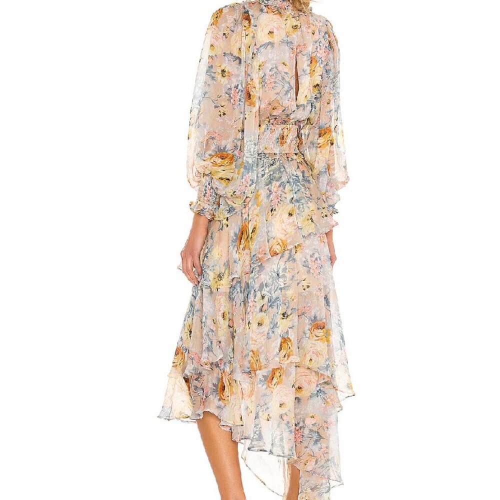 Elliatt White and Yellow Ruffled Tiered Sundress Mock Neck - Picture 3 of 9